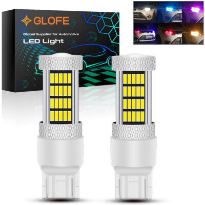 92SMD Turn Signal Backup Reverse Brake Tail Lights LED Bulbs 7443 7441 ...