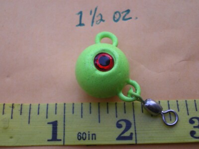 10 Jig Da Pesca Fluke Ear Ball Con Girella #5, Piombo Non Verniciato 28-56g
