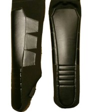 Pro Wrestling KICKPADS Tri Wing Style Wrestling Gear Solid Black - TRUNKS TIGHTS