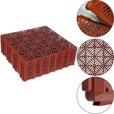 Interlocking Plastic Garden Deck Tiles Nonslip Path Floor Lawn Paving Patio 10pc