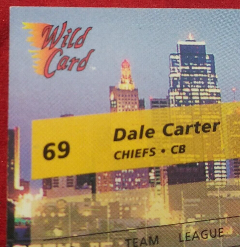 1993 Wild Card Dale Carter #69 - Picture 10 of 11