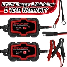 2PC 6V 12V Automatic Battery Charger Maintainer Trickle Float For Motorcycle Car