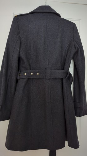 Abrigo para mujer Michael Kors gris 60 % lana con cinturón talla M - Imagen 3 de 5