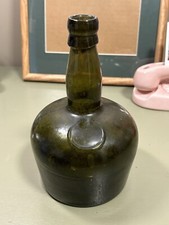 Antique Glass SEALED ENGLISH MALLET BOTTLE C. 1890