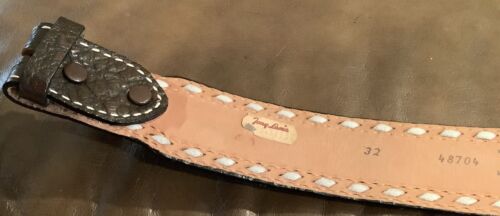 Cintura Tony Lama taglia 32 cowboy western bordo bianco made in USA senza fibbia (158ia) - Foto 4 di 7