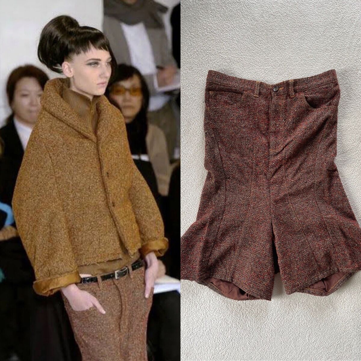 Junya Watanabe Comme des Garcons Sarueru Hip hung Tweed Junya Watanabe Comme des Garcons Sarueru Hip hung Tweed