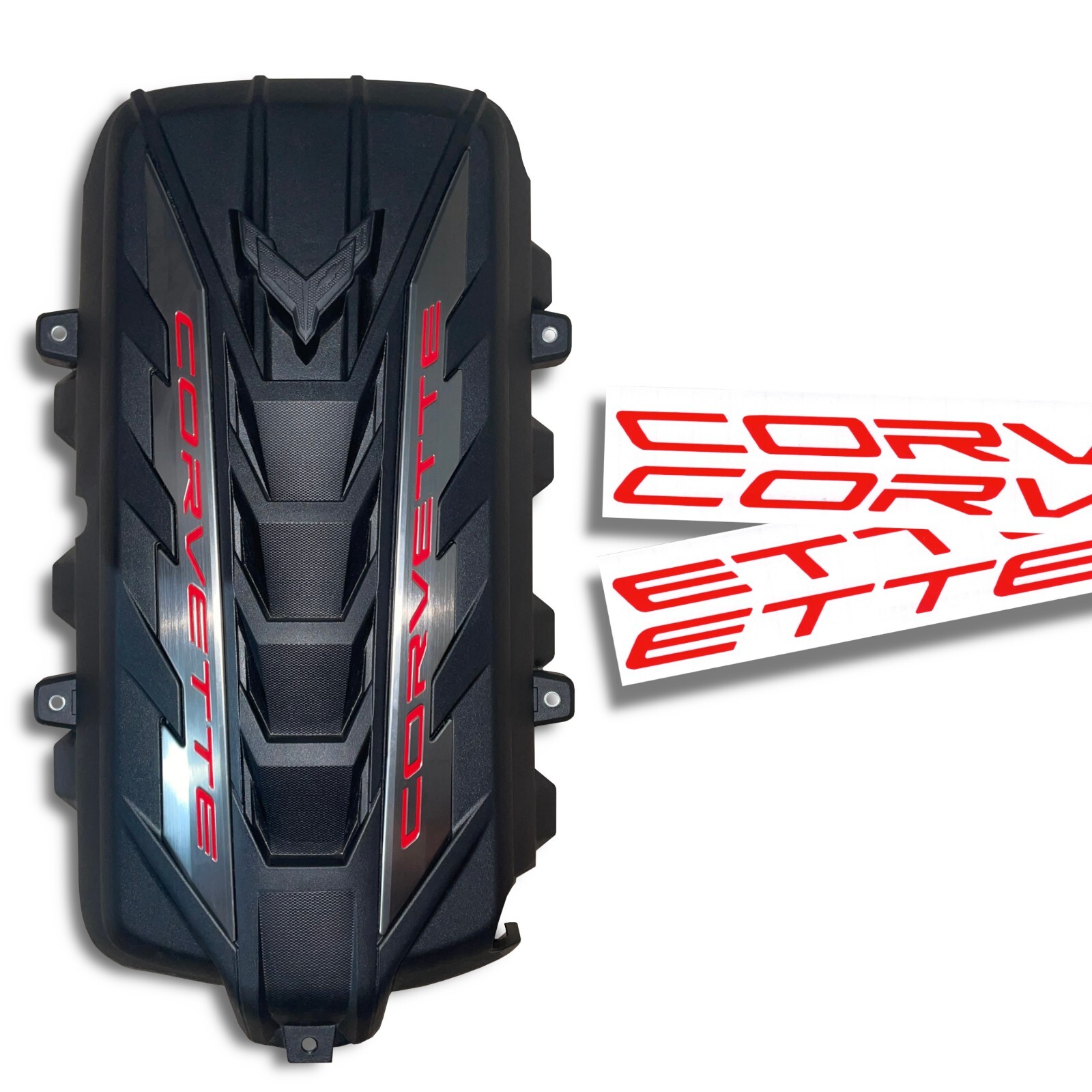 Gloss RED Vinyl Letter Decals for 2020-2025 Chevy Corvette C8 Engine ...