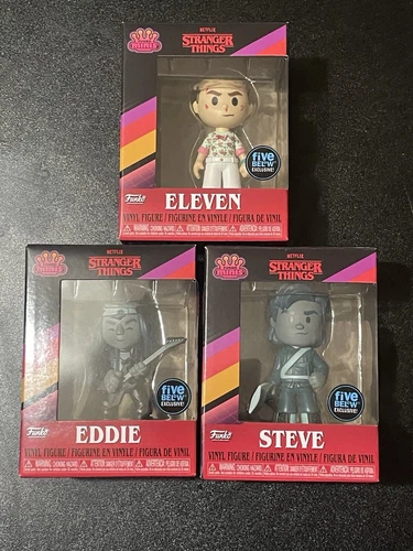 Stranger Things Funko Minis - Eddie & Steve Upside Down, Eleven Chase - Set Of 3