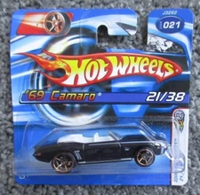 NIP 1/64 HOT WHEELS 2006 69 CAMARO BLACK CONVERTIBLE FIRST EDITION SHORT FTE