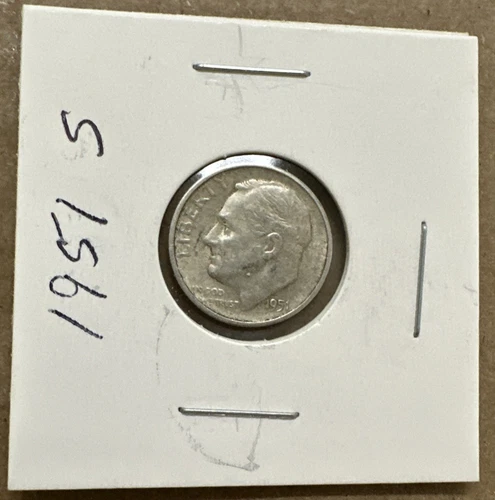 1951-S ROOSEVELT DIME AU NICE ORIGINAL COIN FREE SHIPPING