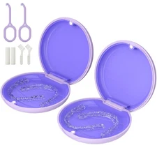 2 Pack Retainer Case, Slim Aligner Compatible with 2Pack-Purple 