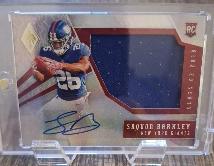 Saquon Barkley Panini Phoenix Rps Rookie Jersey Autograph #SB Orange
