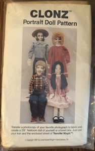 CLONZ Portrait 28” Doll Pattern Linda Russell Wright Transfer Magic Vintage