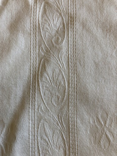 Frette Luxury Italian Ivory Cotton Floral Damask Stripe Duvet Cover, Full/Queen - Picture 3 of 8