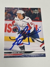 Sonny Milano Signed Card UD Upper Deck JSA COA IP Auto Capitals a