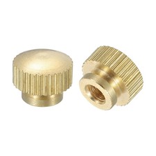 Knurled Thumb Nuts, 2Pcs M4 Brass Nut High Head Blind Hole for 3D Printer Part