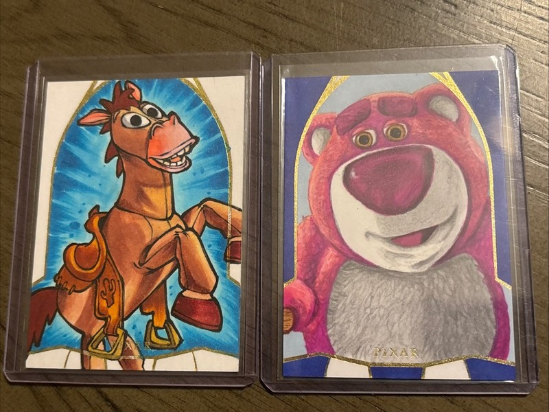 2025 Topps Toy Story Bullseye And Lotso Sketch Cards Gold Foil 🔥🔥