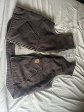 Vintage Carhartt Sherpa Lined Full Zip Workwear Vest Brown Men's X-large XL
