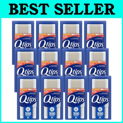 100% Pure Cotton Swabs: 300 Count Antimicrobial for Versatile Beauty & Care