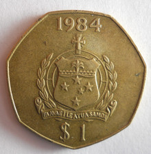 1984 SAMOA TALA - Excellent Vintage Coin - FREE SHIPPING - Bin #25