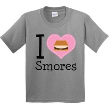 Inktastic I Love Smores Youth T-Shirt Smore Graham Cracker Lover Heart Camping