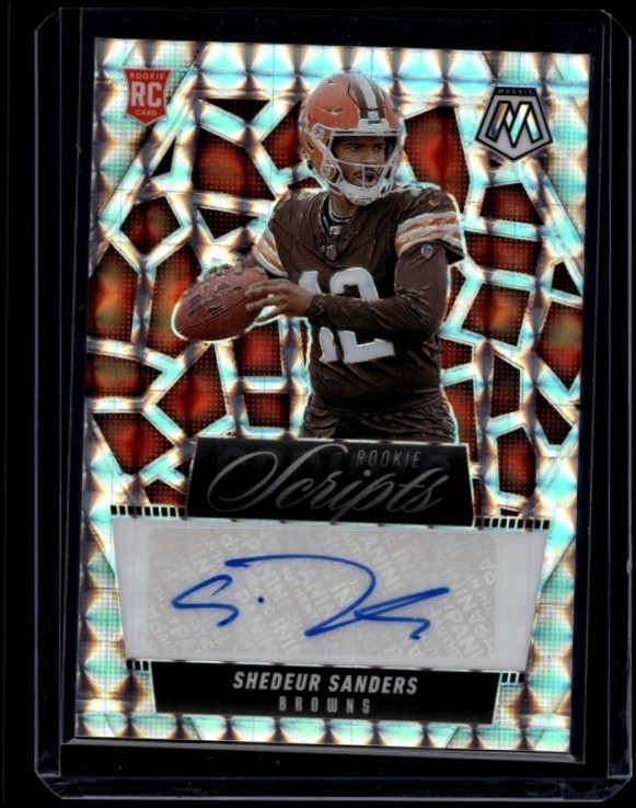 2025 Panini Mosaic Football Shedeur Sanders #RS-SSS Rookie Scripts Auto