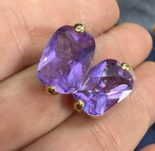Joan Rivers Purple Crystal Pierced Earrings  ...