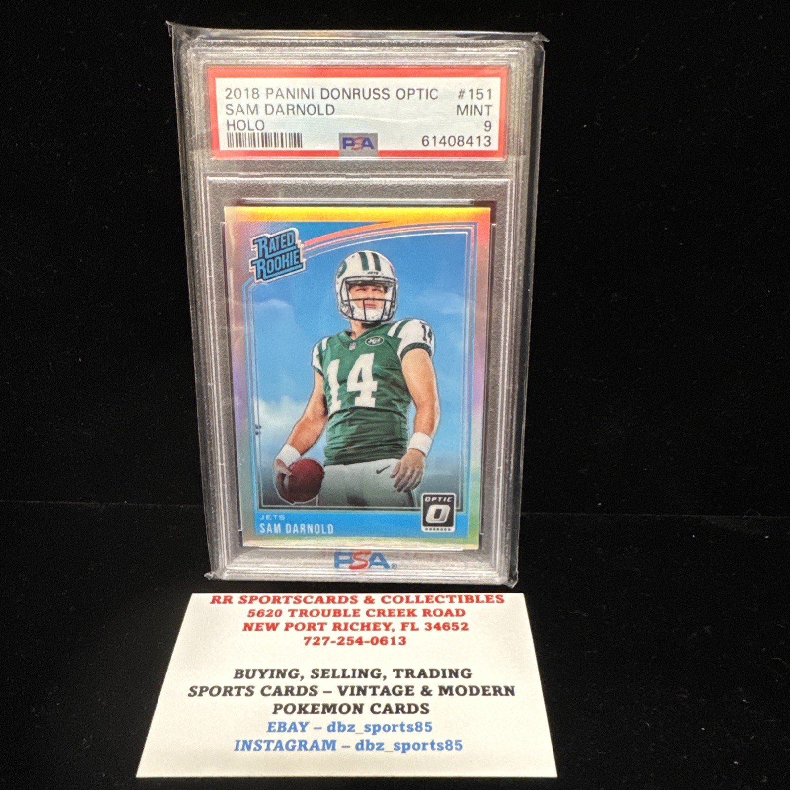 2018 Panini Donruss Optic Rated Rookie Sam Darnold #151 Holo (RC) PSA 9 MINT