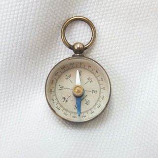 Miniature German Pocket Compass Antique Vintage Brass c.1960