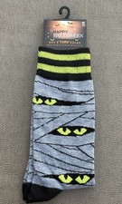 Evil Mummy Men's Crew Socks Size 10-13 Happy Halloween Scary Horror Fashion New