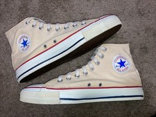 Made In USA VINTAGE CONVERSE ALL STAR HI CREAM CHUCK Taylor 90s 80s 70 Size 9.5