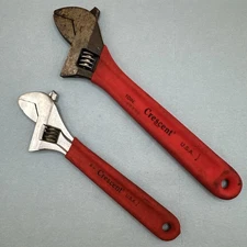 Crescent USA Red Grip Adjustable Wrench 8” & 10” Nice Condition
