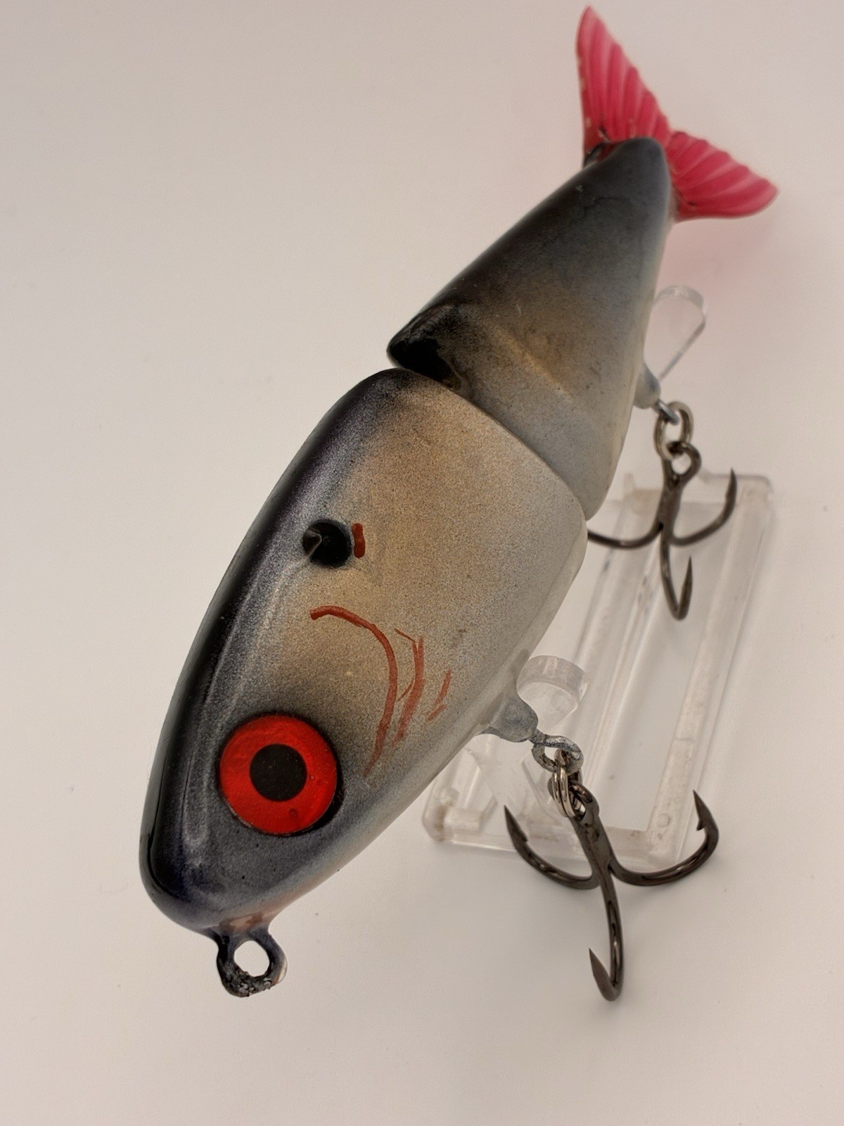 Glider Swimbait In Red Eye Shad Pattern, Slow Sinking Wide Glide, Handmade Wood - Image 2