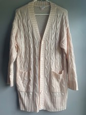 Lularoe Lucille Cardigan Sweater Small Cable Knit Pink Oversized