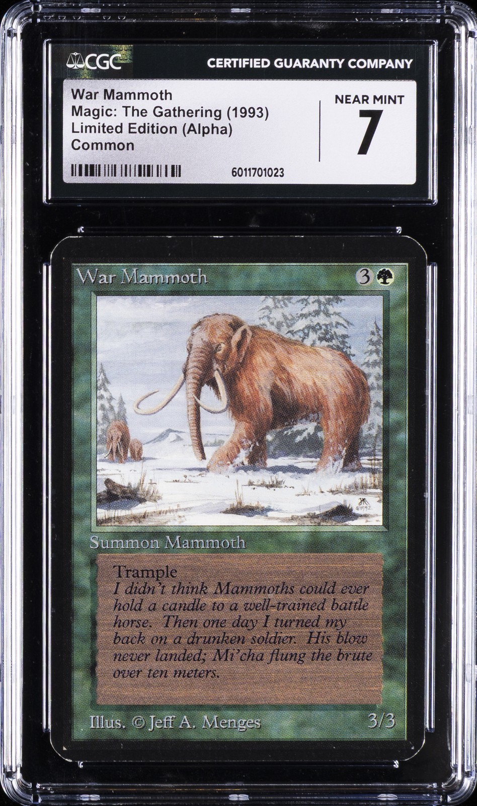 1993 MAGIC: THE GATHERING LIMITED EDITION (ALPHA) COMMON WAR MAMMOTH CGC 7
