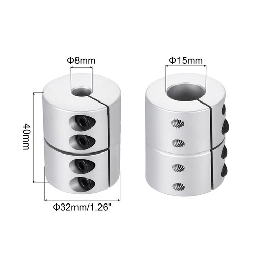 Giunto per Albero 8-15mm Lega Alluminio 40mm(L) Connettore - Foto 2 di 6