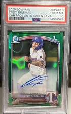 2025 Bowman Chrome Prospect 1st Autograph Cody Freeman Green Lava 44/99 Rangers