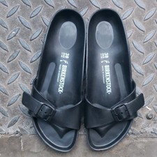 Image of ladies black birkenstock slip on sandles uk size 5 new