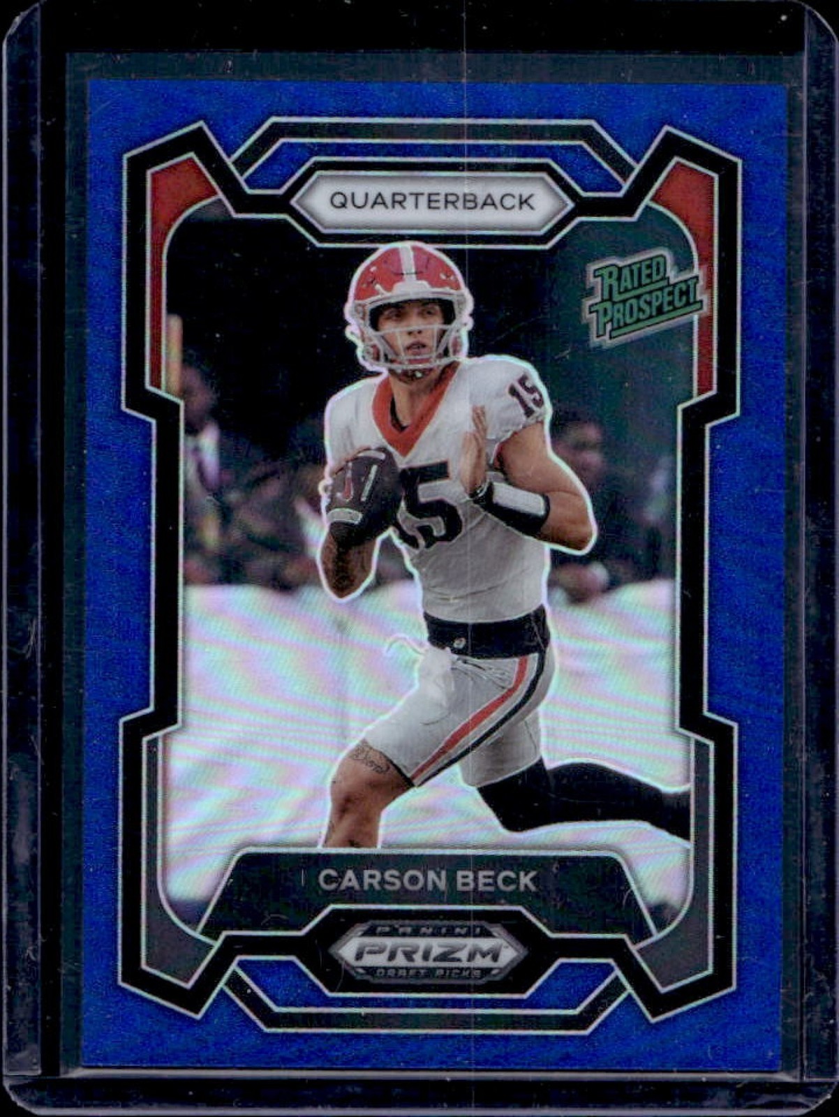 2024 Panini Prizm Collegiate Draft Picks Carson Beck Blue Rated Prospect #/199
