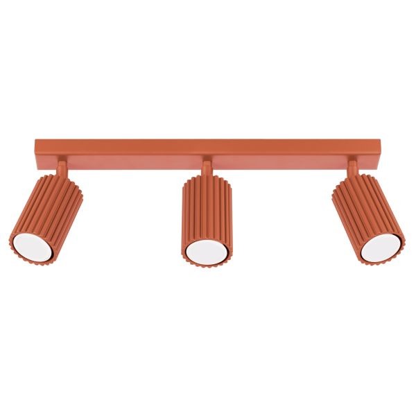 Plafonnier GU10 ocre rouge 3 lampes en aluminium Karbon Line