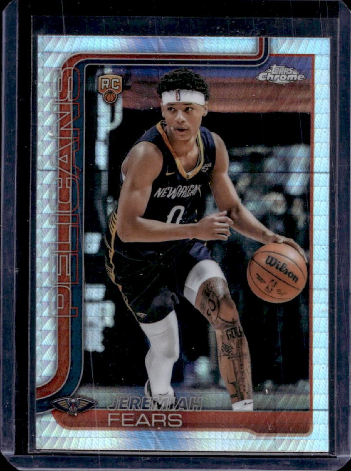 2025-26 Topps Chrome Jeremiah Fears RC Prism Refractor Rookie #257 Pelicans