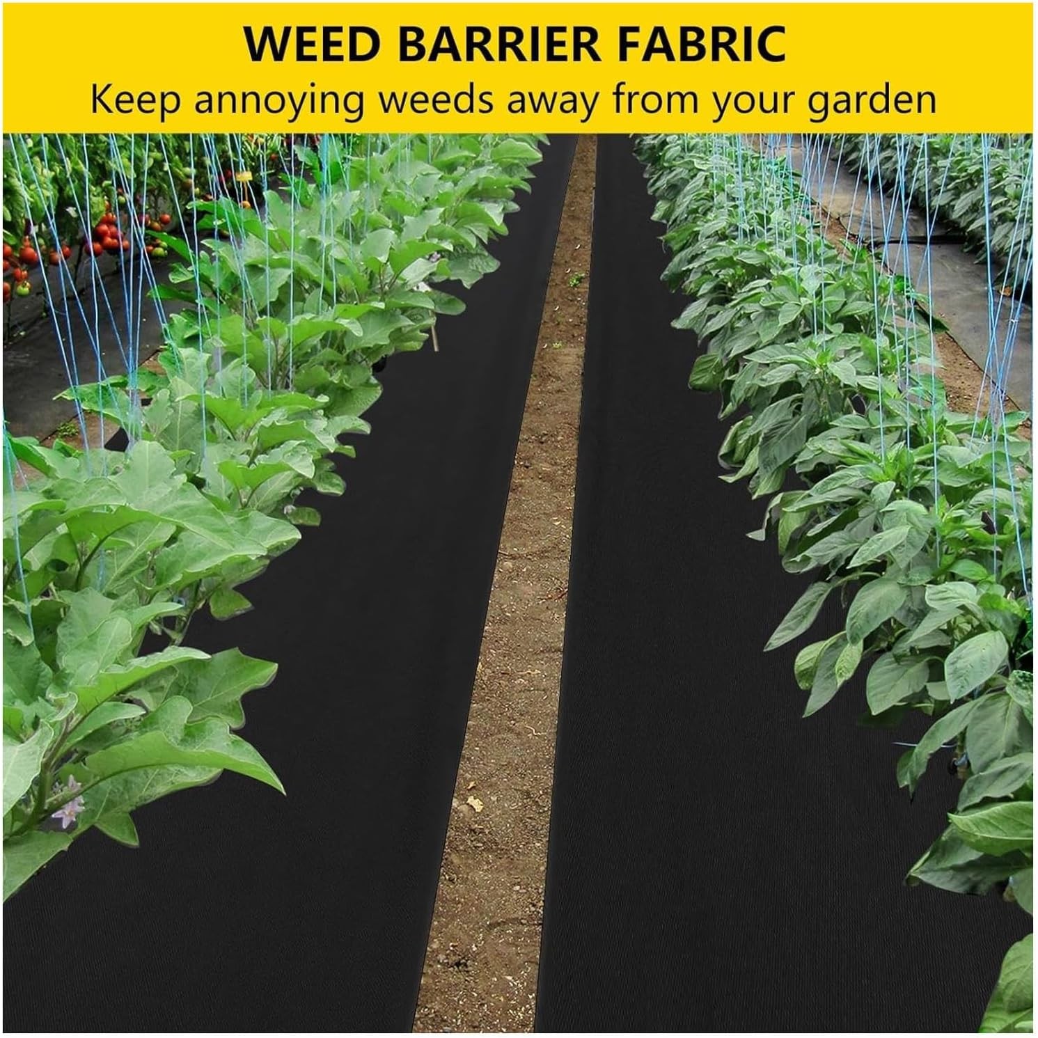 4 x 100ft Weed Barrier Landscape Fabric, Non-Woven, Weed Block Gardening Mat