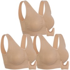 3 Pack Sports Bras for Women Wirefree Padded Workout Yoga Gym Fitness Bra Med...