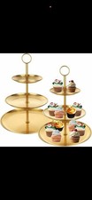 Luxury Gold 3-Tier Dessert Stand Metal Cupcake Cake Display for Weddings Party
