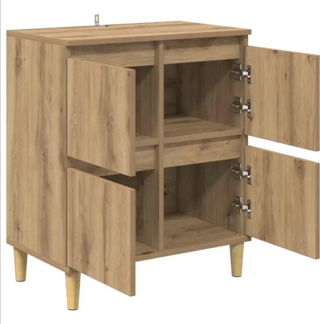 Buffet industriel chêne 60 cm idéal pour entrée et salon - 4