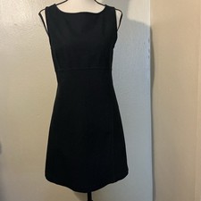 J. Crew Black Sheath Dress Size 10 Textured Sleeveless Career Work Knee Length 