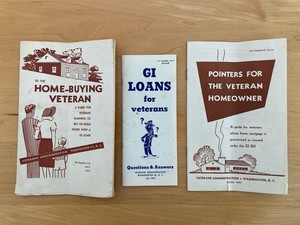 Vintage Collection Of  3 Veterans Administration 1950’s Home Buyers Pamphlets