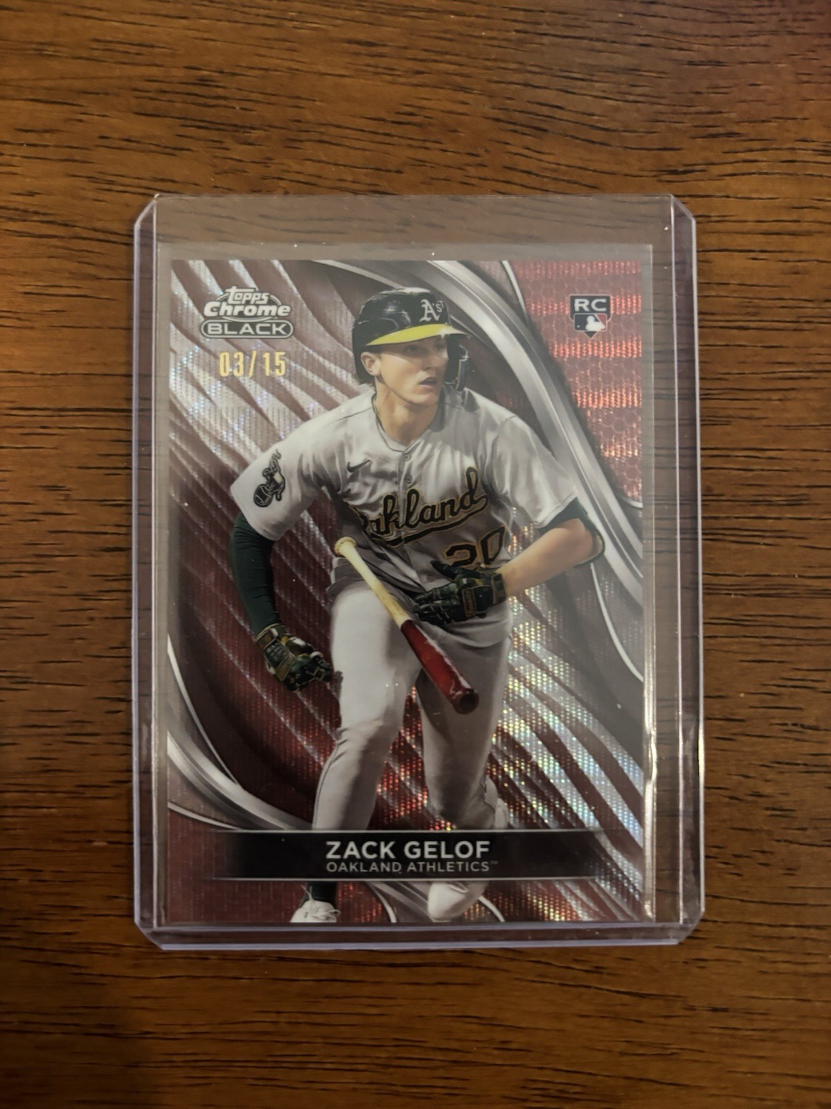 2024 Topps Chrome Black - Zack Gelof #40 Rose Gold Wave Refractor /15 (RC)