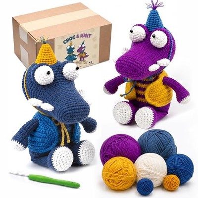 Crochet Kit for Beginners - Easy DIY Crochet & Knitting Starter Set with Soft