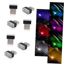 7PCS USB LED Car Interior Atmosphere Lamp, Portable Mini Auto LED Decor Night
